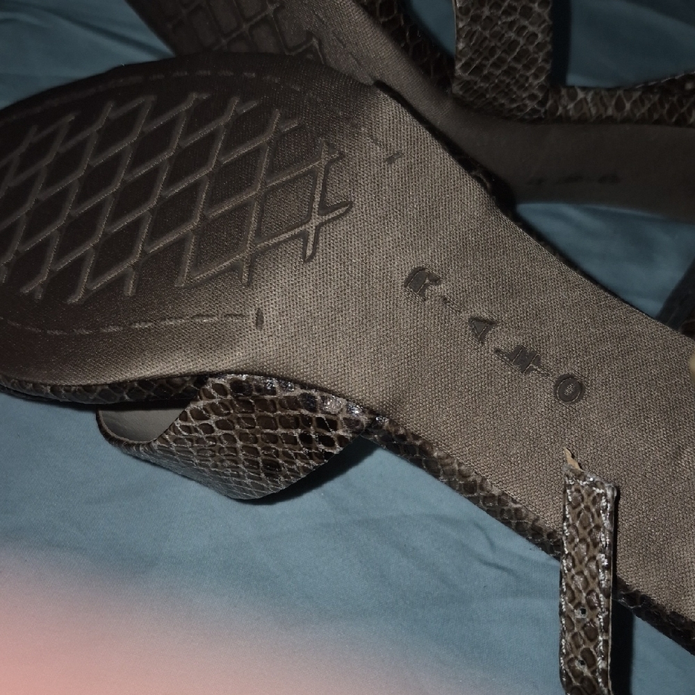 Rialto Brown Snake-Print Slingback Block Heels - Picture 4 of 5